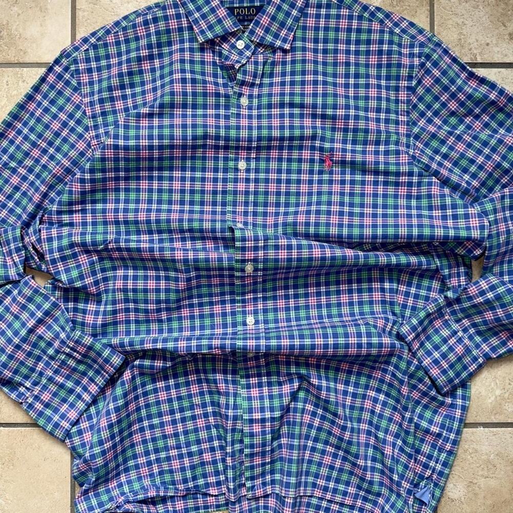 Ralph Lauren Stretch Button Up Dress Shirt - Size L